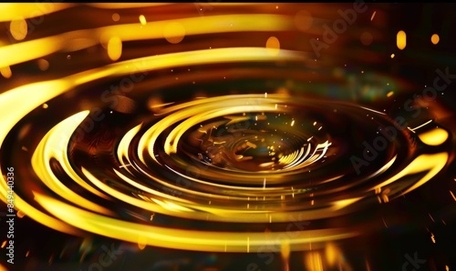 Golden liquid ripples creating mesmerizing patterns, reflecting light and evoking a sense of luxury and fluidity.