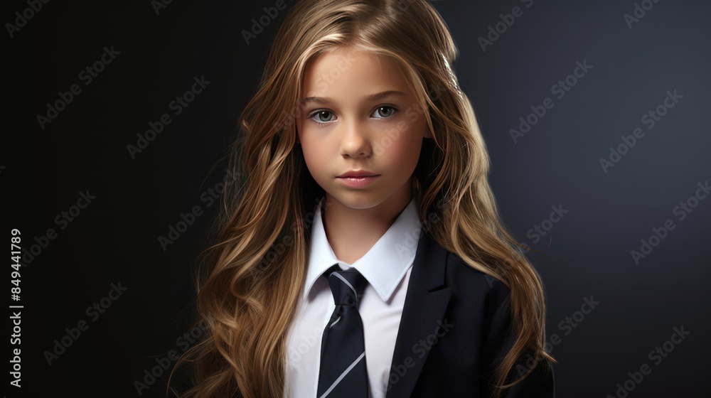  Girl Portrait, plump, school uniform 