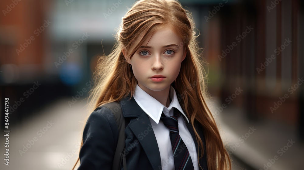  Girl Portrait, plump, school uniform 