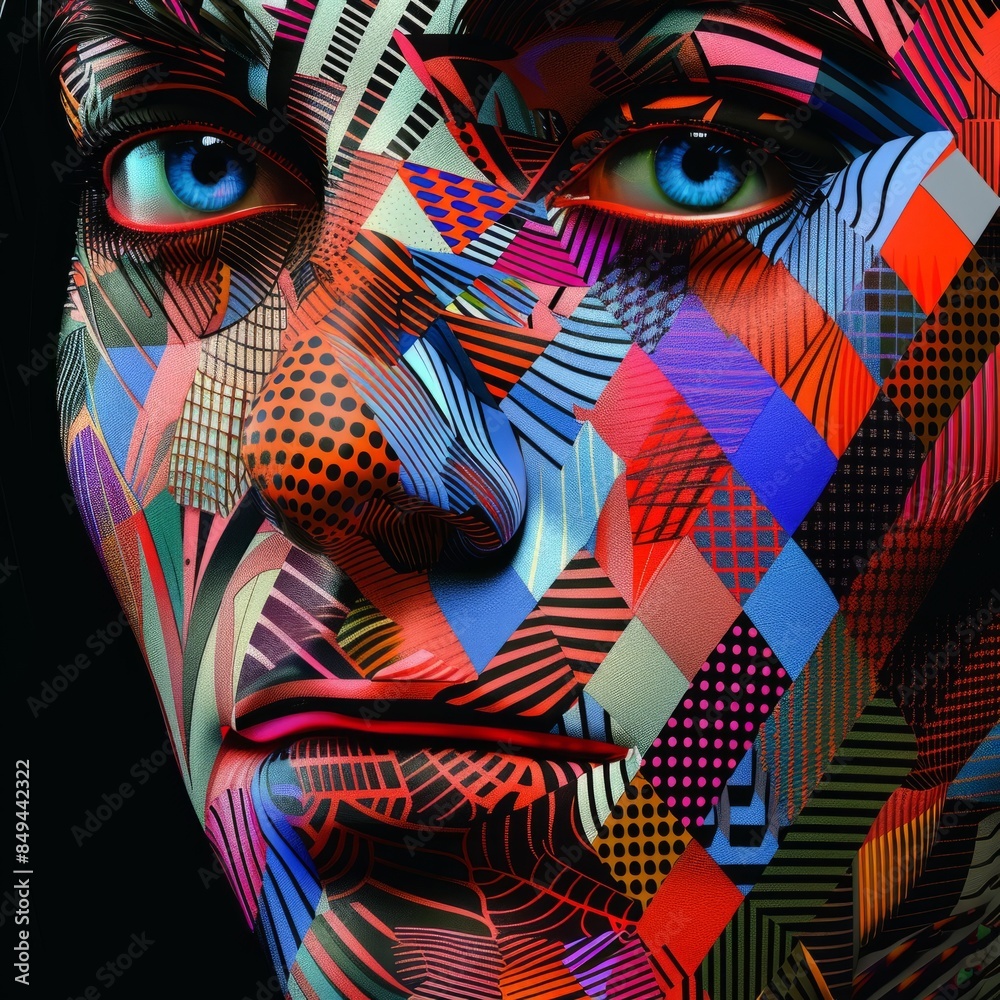 Abstract Geometric Pattern Portrait, using intricate patterns and geometric shapes, hyperrealistic 4K photo. Abstract Geometric Pattern Portrait, using intricate patterns and geometric shapes, hyperrealistic 4K photo.