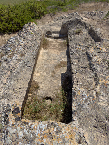 Tomb of the Nuragic Giants cuccuru mannu in Cabras central sardinia photo