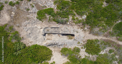 Tomb of the Nuragic Giants cuccuru mannu in Cabras central sardinia photo