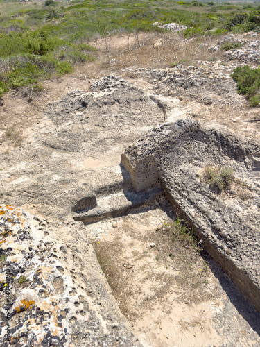 Tomb of the Nuragic Giants cuccuru mannu in Cabras central sardinia photo