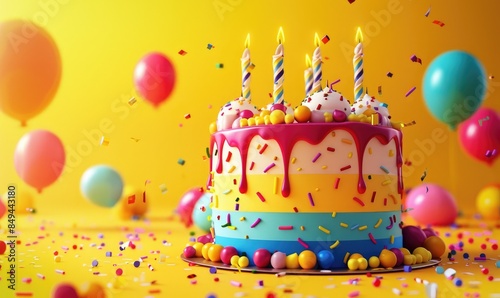 Birthday cake 3D graphics o...