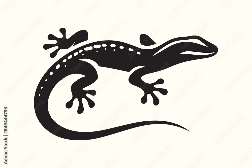Fototapeta premium Lizard silhouette vector illustration.