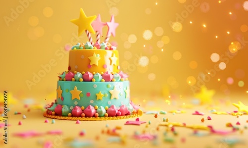 Birthday cake 3D graphics o...