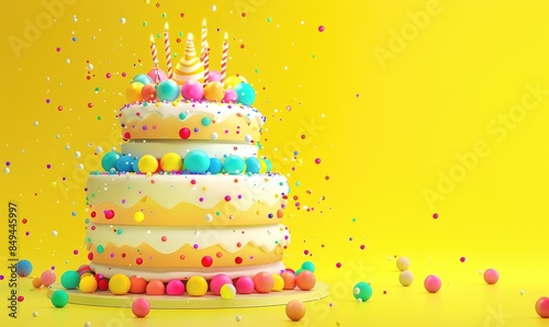Birthday cake 3D graphics o...