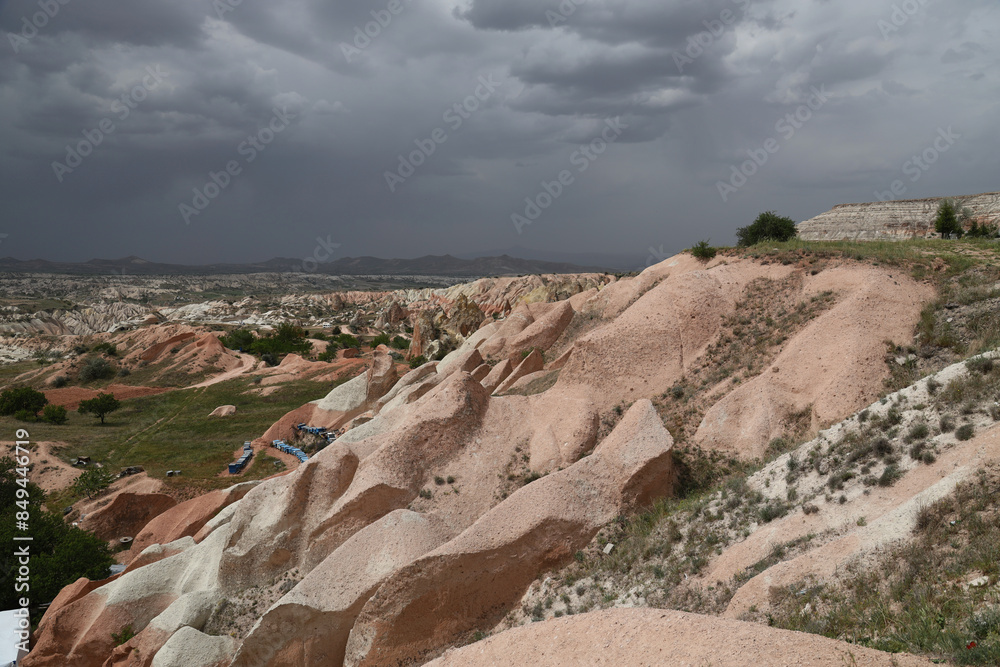 Obraz premium The rock formations of Red Valley in Cappadocia, Turkey