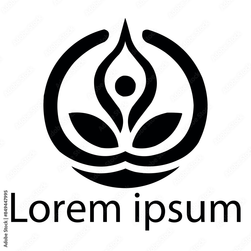 A black yoga logo on white simple background A black yoga logo on white simple background