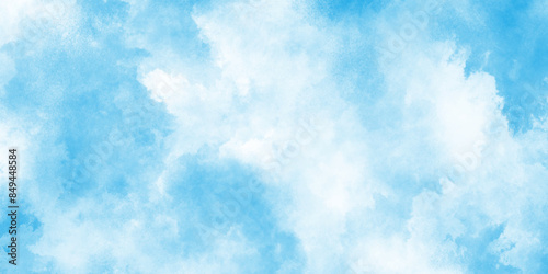 Abstract grunge tint light blue watercolor background. Hand painted abstract soft sky blue watercolor sky and clouds, Light blue background with watercolor.	