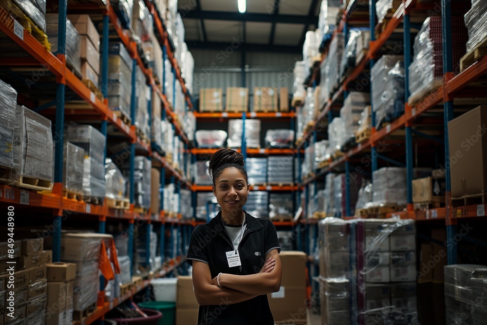 AI generator image of Many warehouses in stock Shows orders and sales of many products, economy Import-export growth AI generator image of Many warehouses in stock Shows orders and sales of many products, economy Import-export growth
