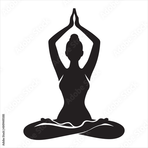 silhouette of yoga woman