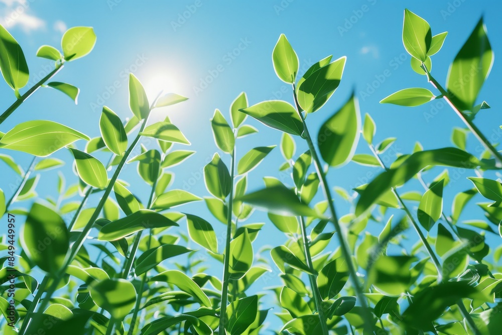 field of green leaves with the sun shining on them field of green leaves with the sun shining on them