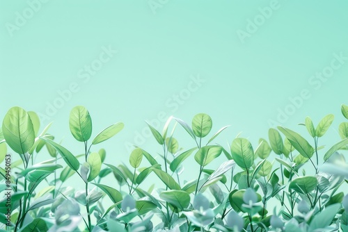 Wallpaper Mural field of green leaves with the sun shining on them Torontodigital.ca
