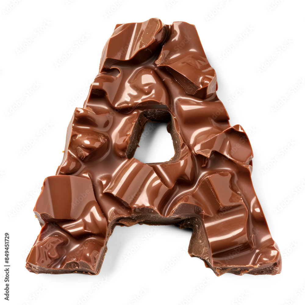 chocolate letter a on white background chocolate letter a on white background