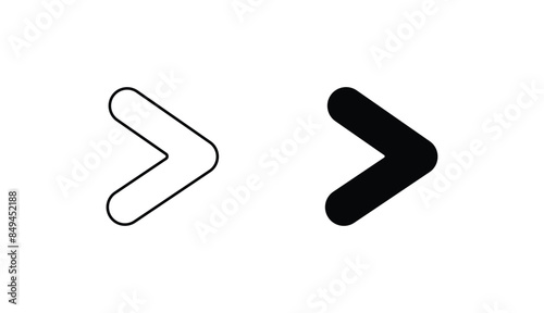 Greater Than icon design with white background stock illustration