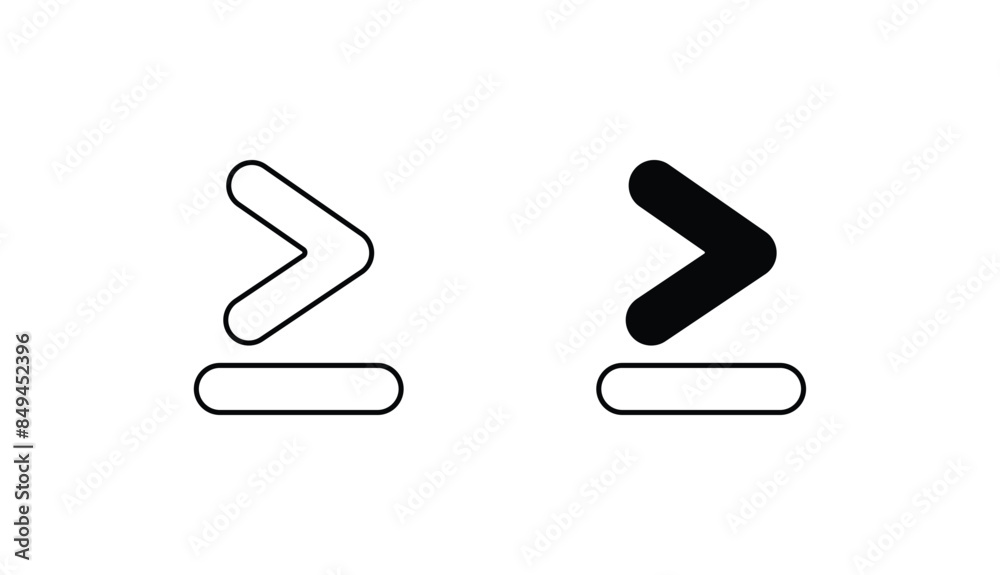 Greater Than Or Equal To icon design with white background stock illustration Greater Than Or Equal To icon design with white background stock illustration