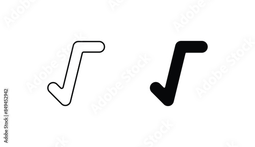 Square Root icon design with white background stock illustration