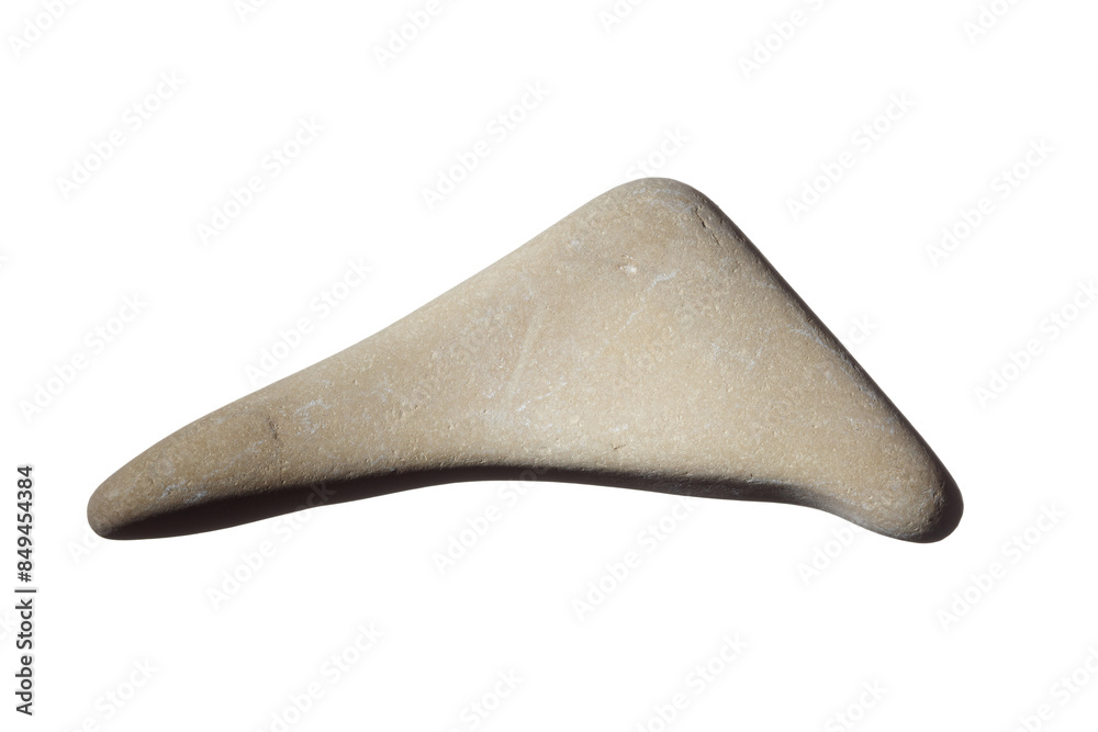 Beige triangle shape pebble isolated on white background. Beige triangle shape pebble isolated on white background.