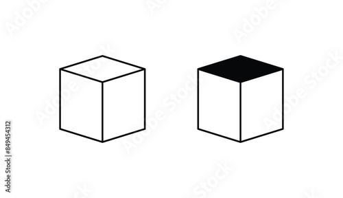 Cube icon design with white background stock illustration