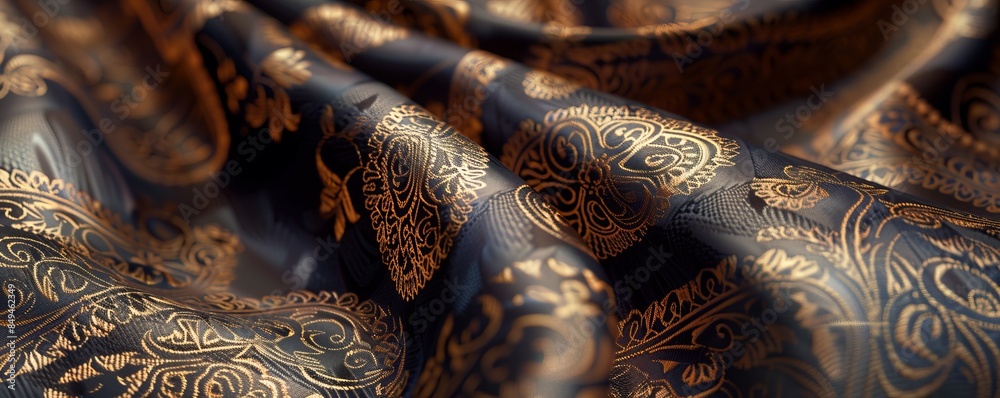 Woven fabric with intricate designs, 4K hyperrealistic photo Woven fabric with intricate designs, 4K hyperrealistic photo