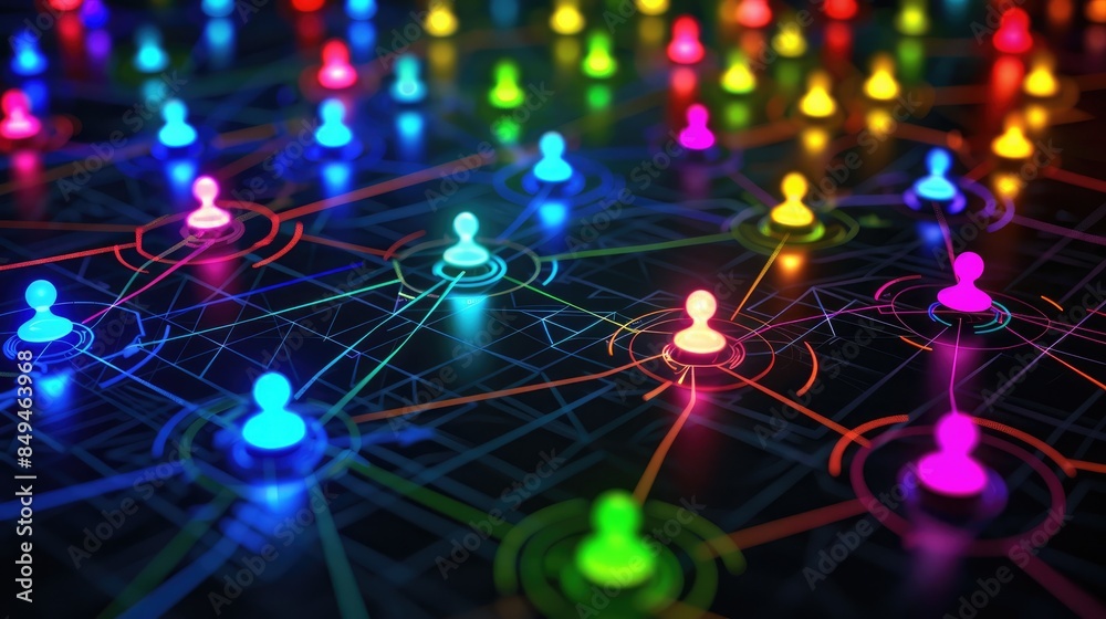 Social networks connections hologram Social networks connections hologram