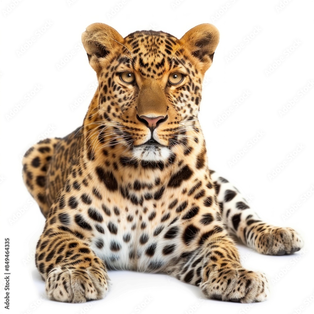 Obraz premium Leopard isolated on white background 