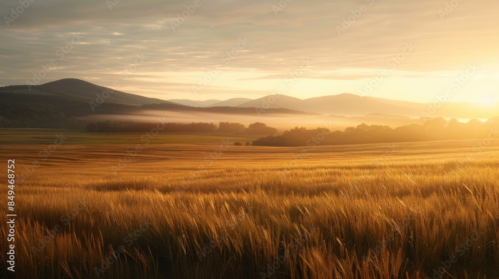 Fototapeta premium A stunning photograph capturing the field against the scenic backdrop
