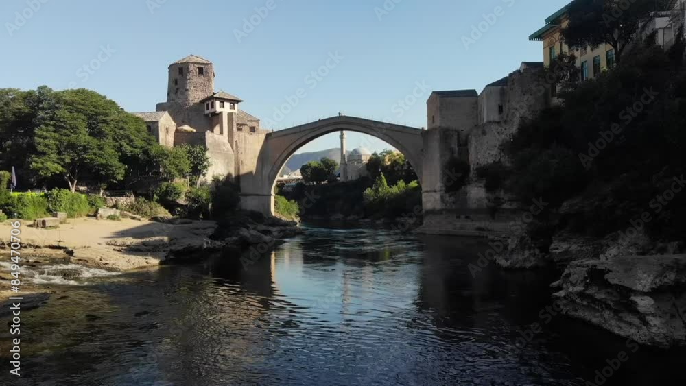 Aerial video of the city of Mostar, the old bridge, Bosnia and Herzegovina Aerial video of the city of Mostar, the old bridge, Bosnia and Herzegovina