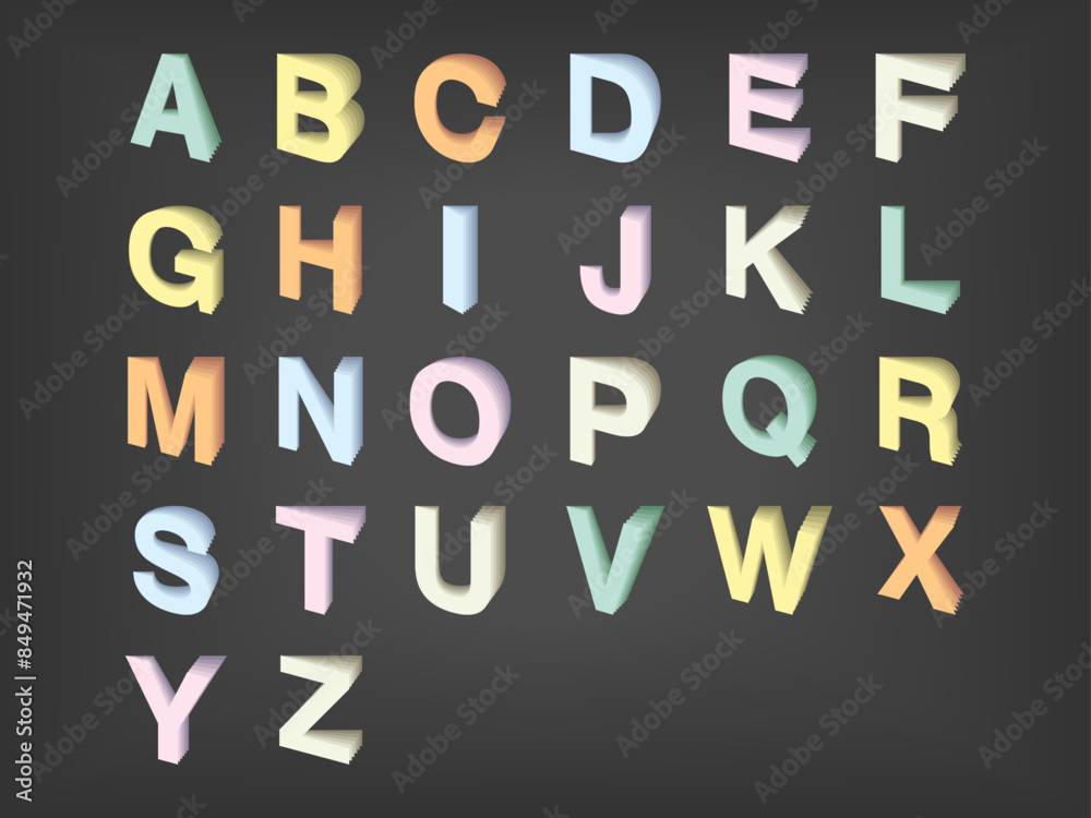 Alphabet flip on blackboard illustration. Pastel tone Alphabet flip on blackboard illustration. Pastel tone