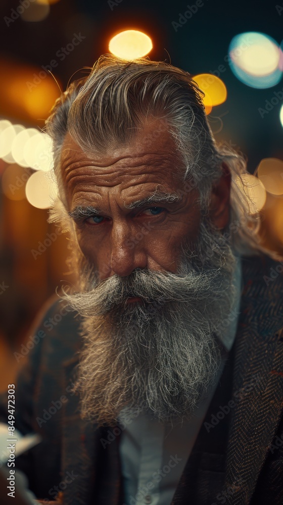 An intense-looking entrepreneur with a full beard and mustache focuses on his laptop in a cinematic, dimly lit setting. An intense-looking entrepreneur with a full beard and mustache focuses on his laptop in a cinematic, dimly lit setting.