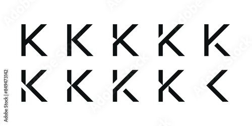 Logo collection, abstract letter K logo design. Icons for business of minimalist, elegant, simple. Premium Vector