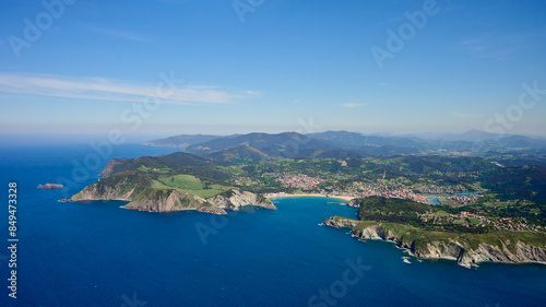 Aerial photography of the Gorliz cliffs on the coast of Bizkaia