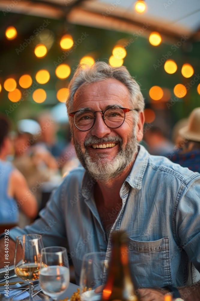 mature people enjoy summer party. ai generated mature people enjoy summer party. ai generated
