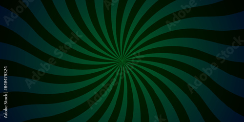 abstract background with rays blue and green spiral circle geometric sunburst bright backdrop background. sunshine wallpaper stripes modern ray vector illustration. used for template, cartoon etc.