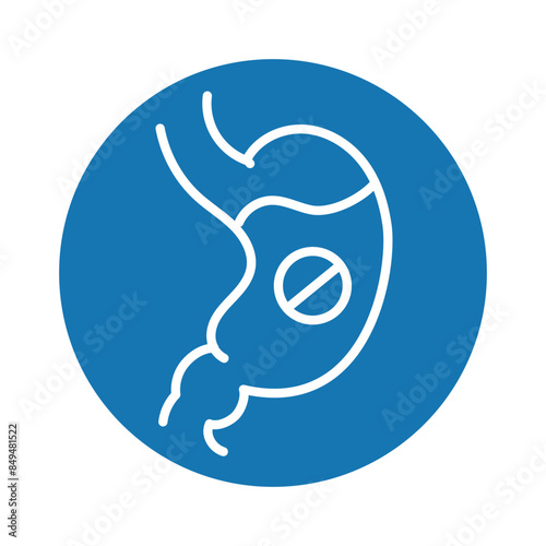 Antacids line black icon. Vector isolated button.