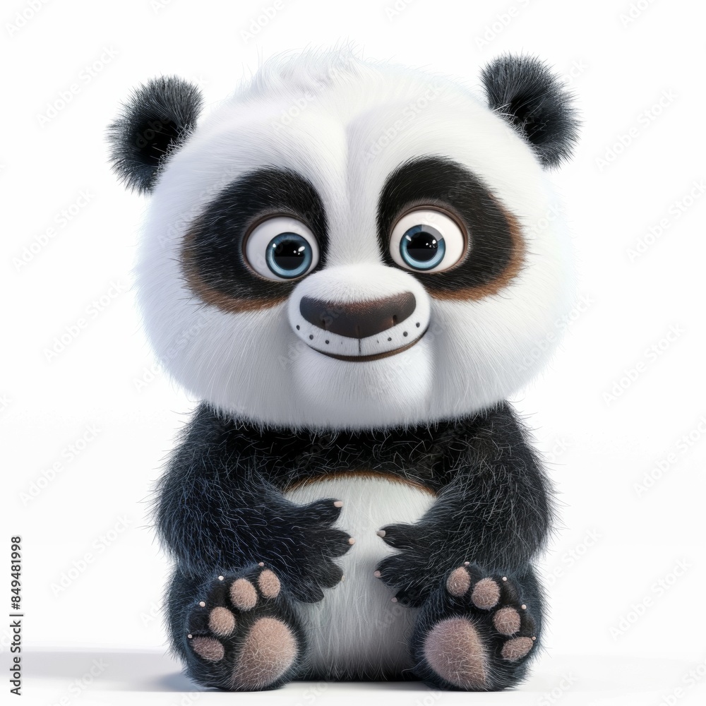 3D Vector illustration cartoon of a cute panda over white background. 3D Vector illustration cartoon of a cute panda over white background.