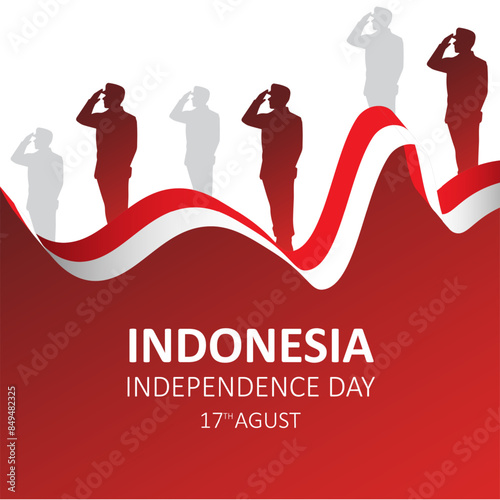 Indonesia independence day vector background. it is suitable for card, banner, or poster photo