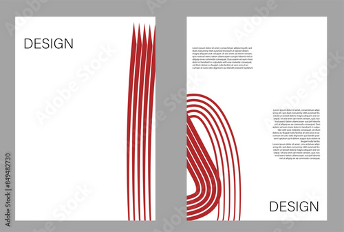  Red abstract design meticulously crafted using ink paint techniques. The monochromatic elements are isolated against a white background, highlighting the bold contrasts and dynamic.