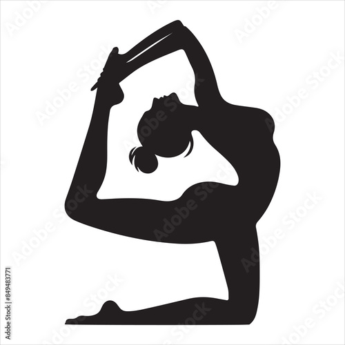 yoga poses silhouette vector-free