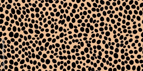 Brown leopard skin pattern on beige background, in the style of dark gray, tiger skin seamless pattern background or texture. Animal skin print. Fashion organic texture. © Taosak