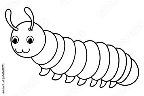 caterpillar line art vector illustration