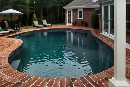 Free Form Gunite Pool with Brick Patio
