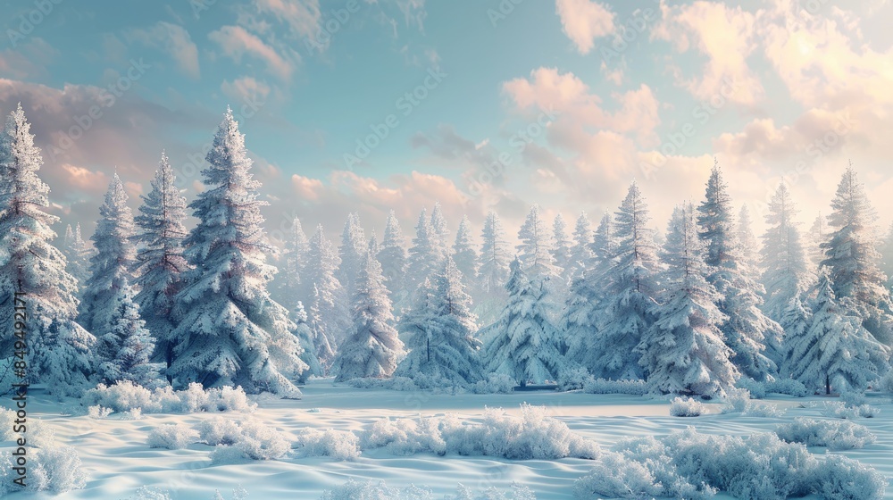 Obraz premium Snow covered winter trees