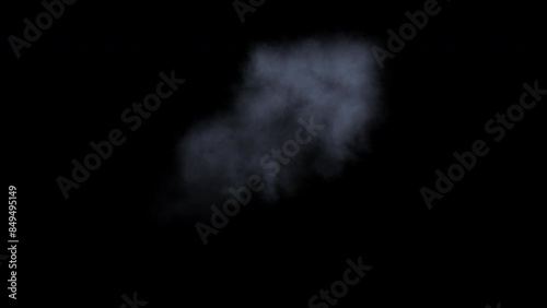 Military cannon or big gun muzzle flash with smoke and sparks, 4k 30p, isolated on black
