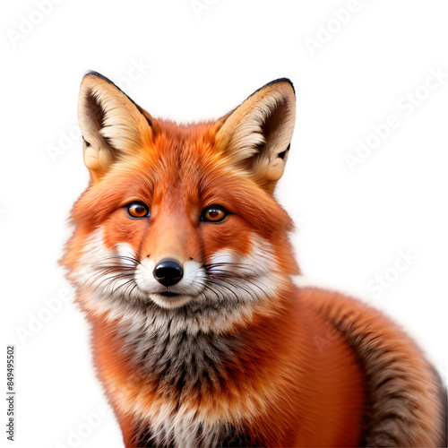 A stunning portrait of a red fox, showcasing its vibrant reddish-orange fur and piercing amber eyes