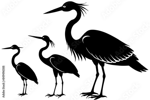 Heron silhouette vector illustration