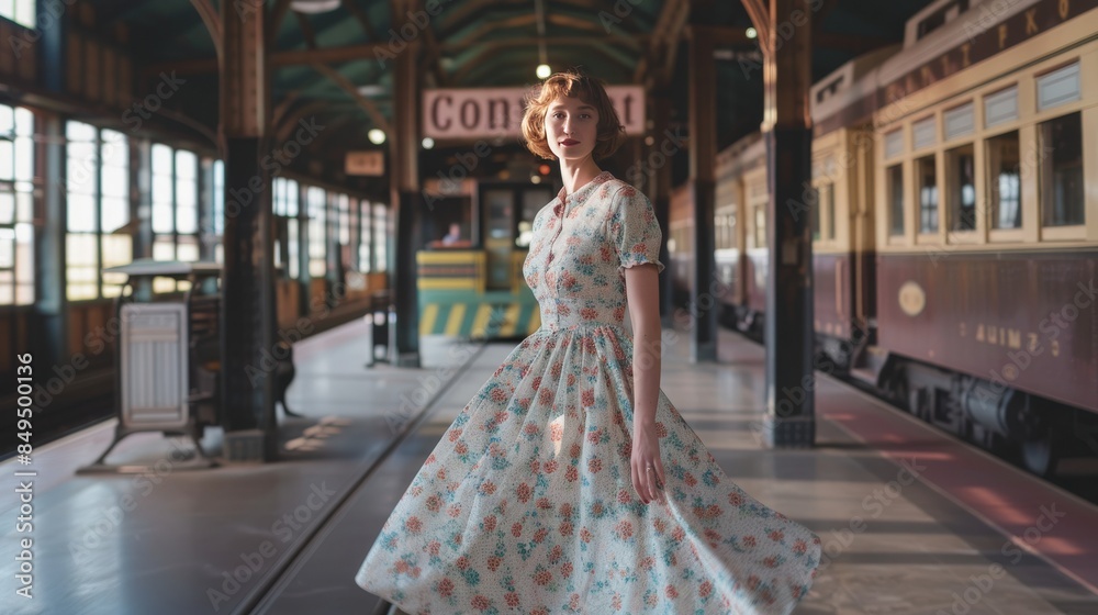 Fototapeta premium fashion photography, fine art, woman in vintage dress