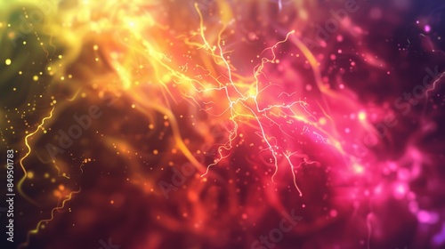 Abstract lightning vibrant color Background. generative AI image