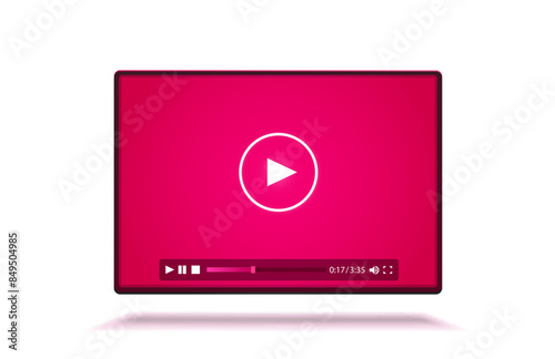 Frame landing page, Design internet video browser template. Windows frame search, webpage. Vector illustration.